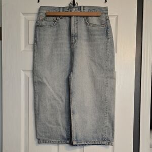 Denim Forum Light Blue Midi Skirt